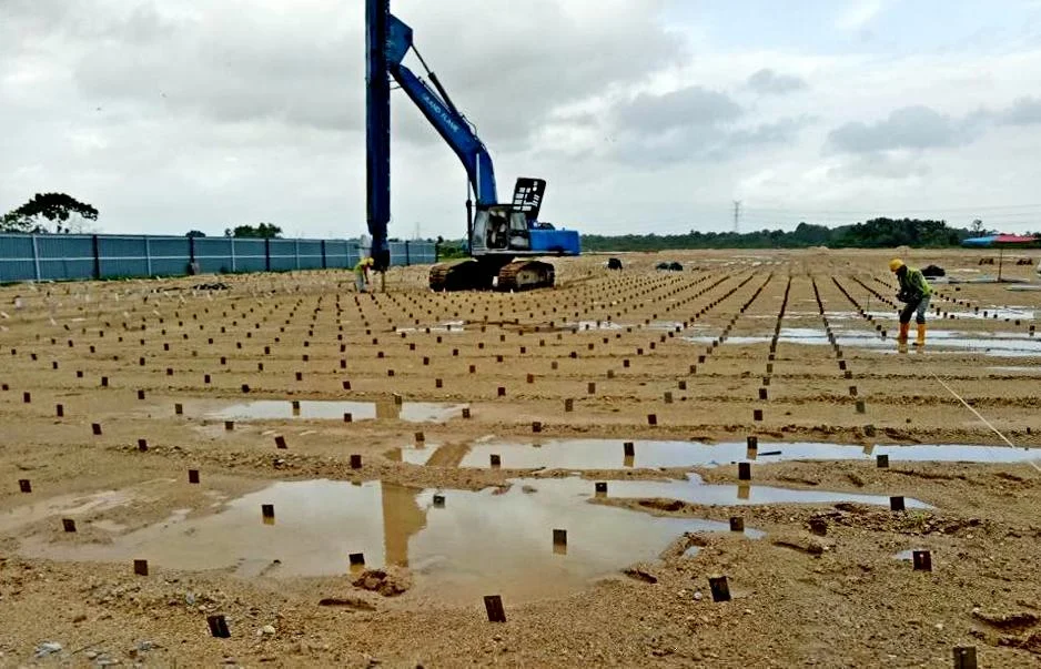 Prefabricated vertical drain installation process